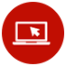 Icon with a laptop inside a red circle