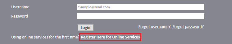 register for online serices link